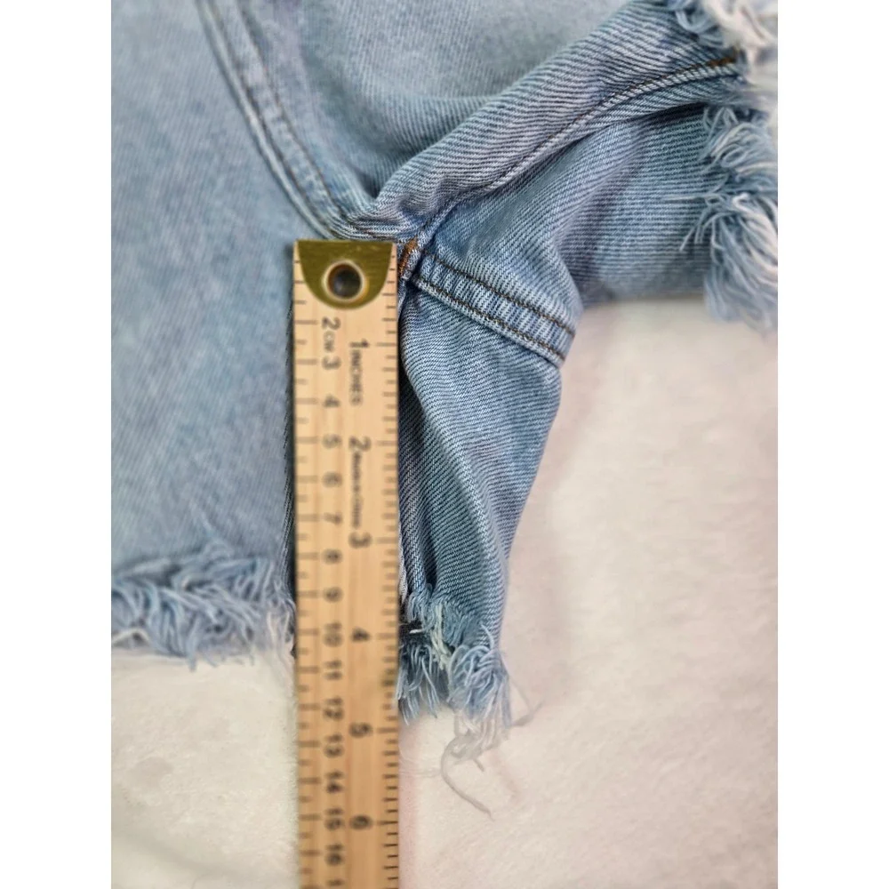 Madewell The Momjean Short Light Wash High Rise Button Fly Denim Shorts MD740 28 - Picture 3 of 9